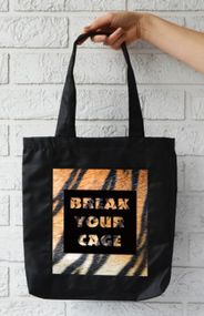 Сумка шопер  з кишенею 4Profi "Break your cage" оксфорд  чорна