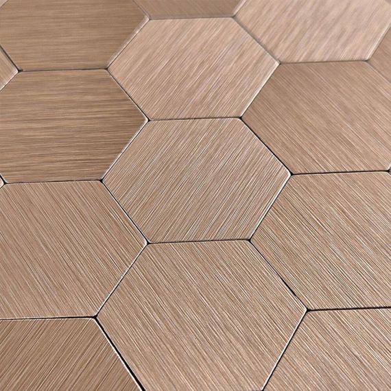 Самоклеющаяся алюминиевая плитка 300х300х3мм Мозаика розовое золото SW-00001930 (D) | Зображення 4