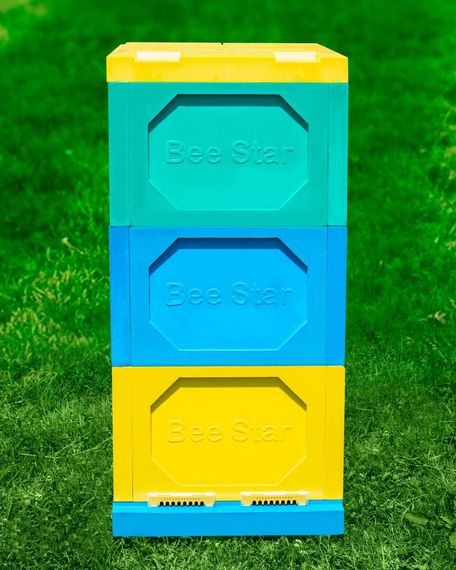 Улей ППУ «BeeStar» (3 корпуса Дадан на 12 рамок) — цветной | Зображення 1