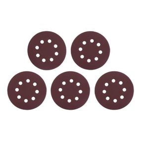 Круг наждачний самоклейний 125 мм з отворами, папір клас С, щільність 140 г/м2, К220, пак. 5ед INTERTOOL1