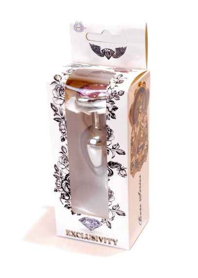 Анальний корок з каменем Plug-Jewellery Silver Heart PLUG- Rose | Зображення 7