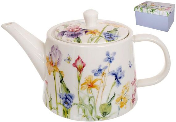 Чайник заварювальний "Iris" 1200мл порцеляновий у подарунковій коробці | Зображення 1