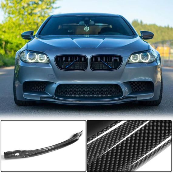 Накладка на передній бампер Lip V4 (для F10 M5, Карбон) для BMW 5 серія F-10/11/07 2010-2016 рр