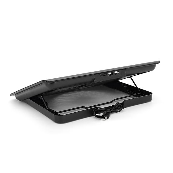 Підставка для ноутбука IceCoorel A18, 10-15.6", 1*180mm 580±10% RPM, корпус пластик+алюміній, 2xUSB 2.0, 350x225x26mm, Black, Box, | Зображення 1