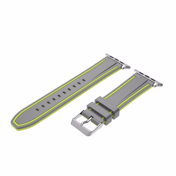 Силиконовый ремешок Primo Color Strip для Apple Watch 38mm / 40mm / 41mm - Grey&Yellow | Зображення 2