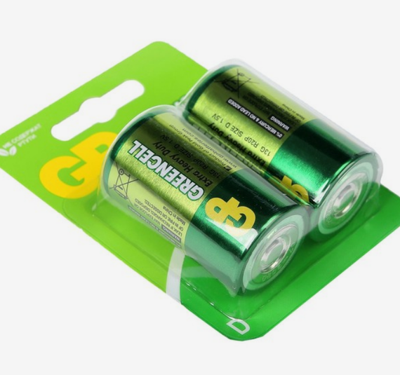 Батарейка сольова D/R20 (пл-2шт) GP Greencell | Зображення 1