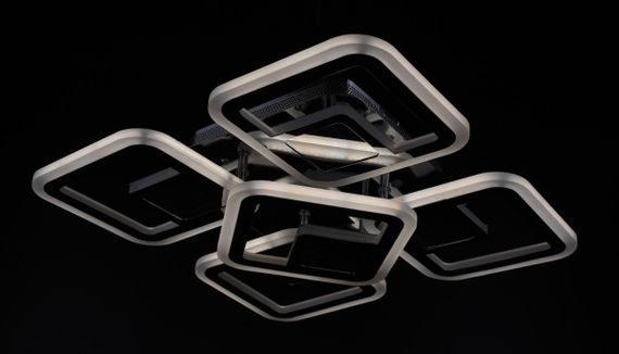 Люстра світлодіодна стельова LED світильник для квартири на стелю лед з пультом 26024 Хром 10х40х40 см. | Зображення 4