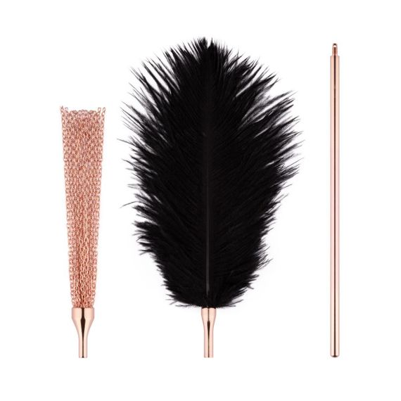 Лоскітка з металевим флогером Rosy Gold - Feather Tickler & Whip | Зображення 2
