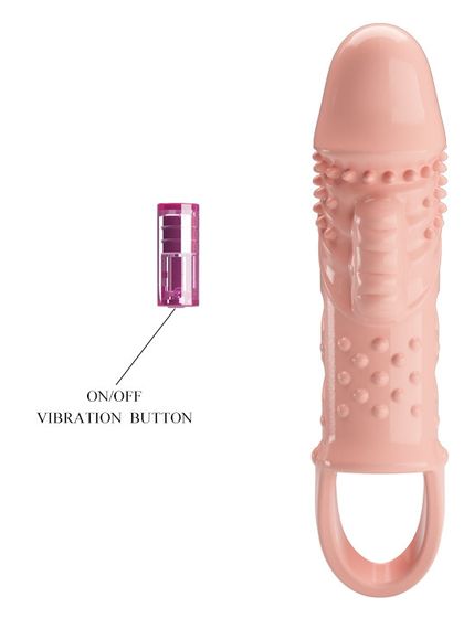 Подовжуюча насадка з вібростимуляцією (на 2,5 см) PRETTY LOVE - PENIS SLEEVE Cecelia, BI-026242 Sex Aura | Зображення 7
