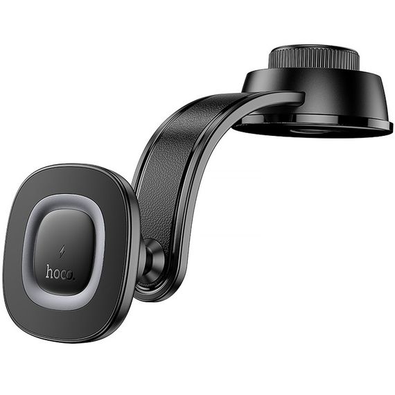 Автотримач з БЗП Hoco HW31 Crown Magnetic Wireless Charging 15W Black / Metal gray