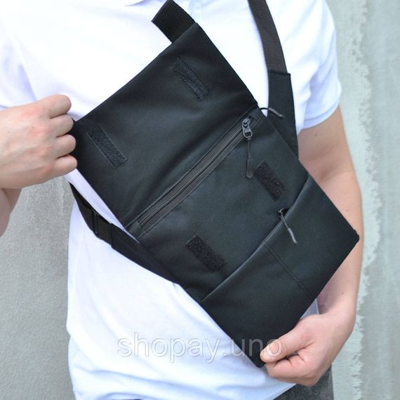 Тактична сумка‑месенджер з кобурою, Cordura 1000D, чорна, приховане носіння, слінг через плече | Зображення 2