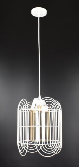 Люстра підвісна LOFT на 1 лампочку 26702 Білий 40-130х25х25 см. | Зображення 1