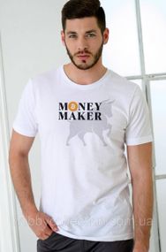 Футболка чоловіча із принтом "Money Maker" біла