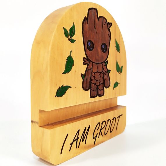 Підставка тримач для мобільного телефону, смартфона, планшета I AM GROOT Майстерня містера Томаса 12х10см | Зображення 4