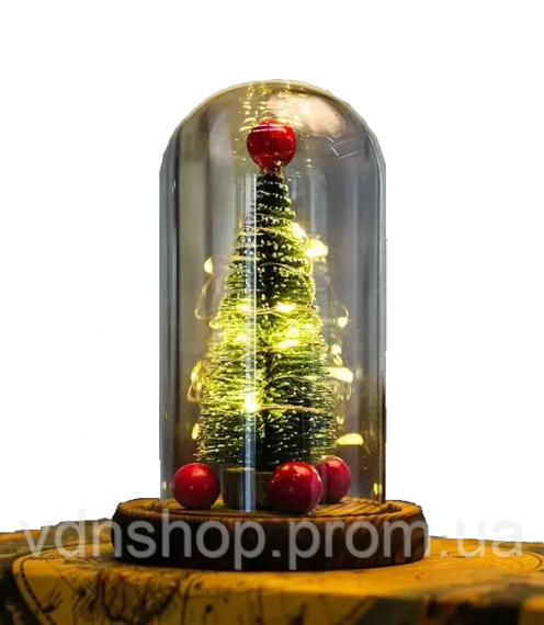 Новорічна ялинка в колбі з LED підсвічуванням зі світлодіодною гірляндою | Зображення 1