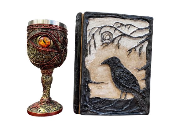 Подарунковий набір Келих 3D Око Orange і Блокнот 3D «Тінь Ворона»