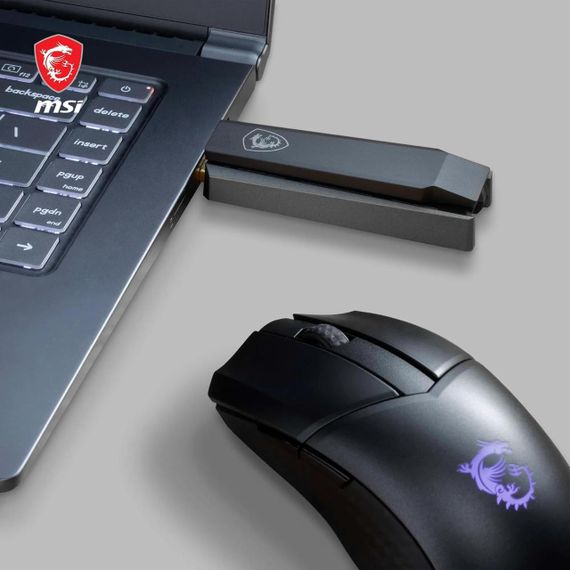 Адаптер Wi-Fi 6 MSI AX1800, мережева карта WLAN до 1800 Мбіт/с, USB 3.2 Gen 1 Type-A, MU-MIMO з антеною та підставкою,  WPA3 | Зображення 3