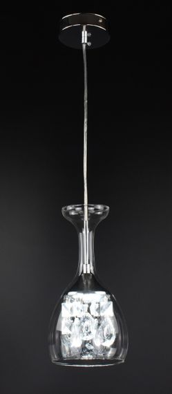 Люстра світлодіодна підвісна LED світильник для квартири на стелю лед 26989 Хром 30-150х13х13 см. | Зображення 1