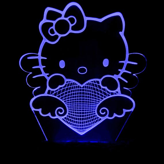 Акриловий світильник-нічник Хелоу Кіті синій tty-n000940