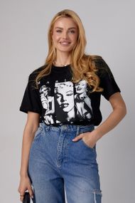 Трикотажная футболка с принтом Marilyn Monroe - черный цвет, XS (есть размеры)