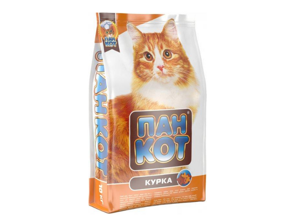 🐱 Сухий корм для котів Пан Кот Курка 10 кг 🍗 Повнораціонний корм для дорослих котів