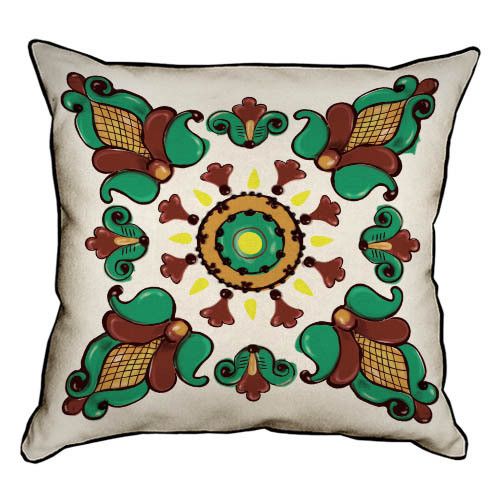 Подушка з мішковини Косівський орнамент 45x45 см (45PHB_TR001)