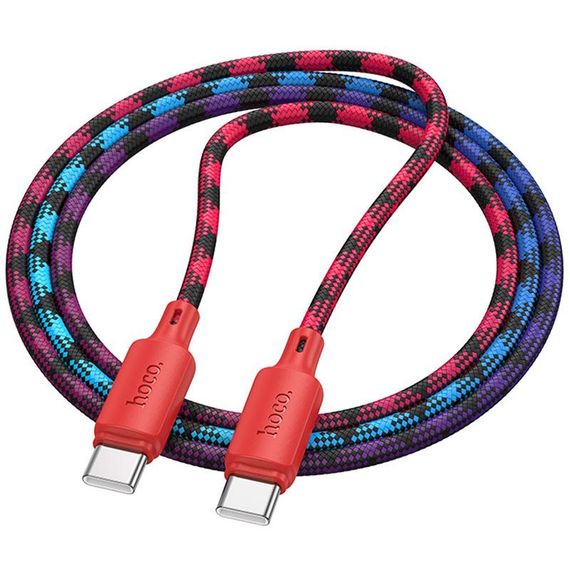 Дата кабель Hoco X116 Meridian Type-C to Type-C 60W (1m) Gradient Red Mix | Зображення 1