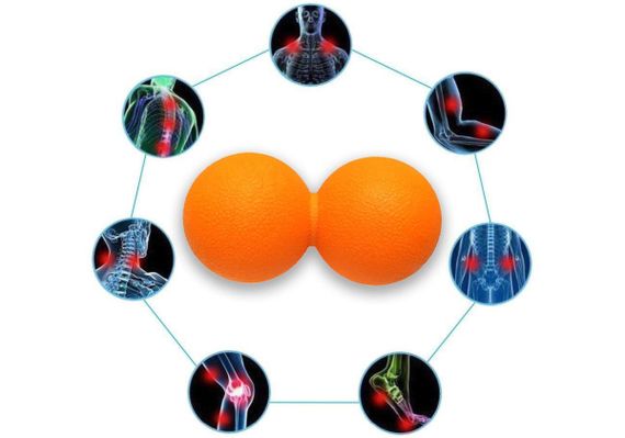 Масажний м'ячик EasyFit TPR подвійний 12х6 см помаранчевий (EF-2175-OR) | Зображення 1