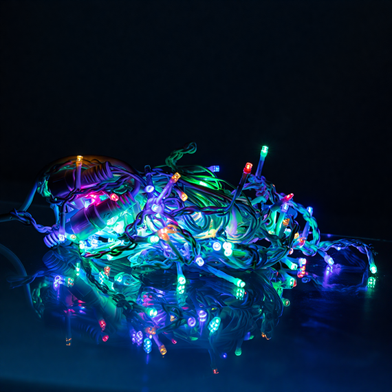 Новогодняя гирлянда уличная Бахрома 6 м 105 LED белый провод Мультиколор 6MWMLNEW | Зображення 1