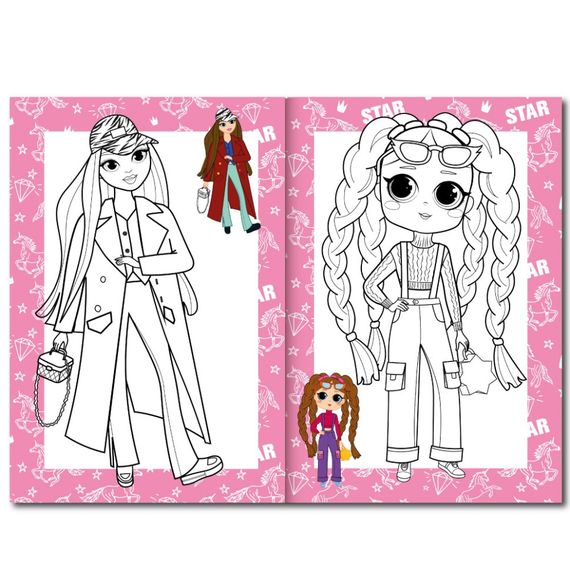 Книжка раскраска "Для девочек" РМ-48-37 с цветными подсказками | Зображення 1