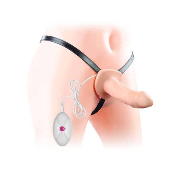 Страпон з вібро пустотілий Unisex Hollow Strap On Sex Aura | Зображення 4