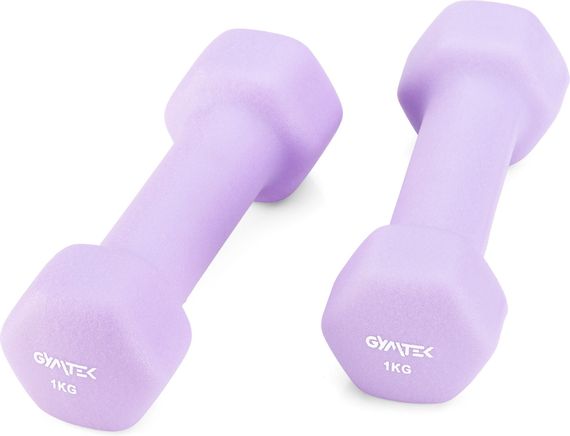 Гантелі для фітнесу неопренові Gymtek Hex 2х1кг лавандовий | Зображення 6