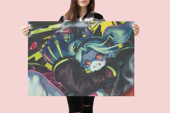 Плакат-постер з принтом Кавун Cyberpunk Edgerunners Кіберпанк Ребекка в бою А2, що біжать по краю Rebecca ПЛ000754(А2) | Зображення 1