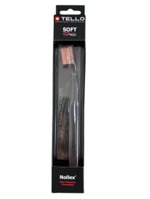 Зубна щітка Tello 4920 Soft Black, d 0.12mm, помаранчевий