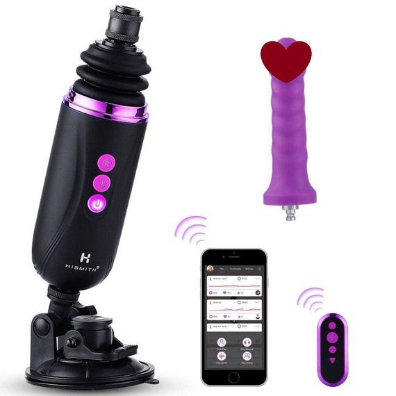 Міні секс-машина Hismith Mini Capsule Sex-Machine with Strong Suction Cup, потужна, перезаряджувана Sex Aura