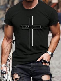 Футболка мужская с принтом повседневная M Черная