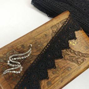 (1 метр) Кружево макраме  4см Цвет - Черный (11М-L0205-2)