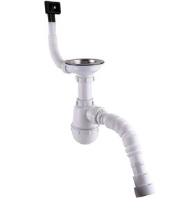 Сифон Waterstal А-4007 под стальную кухоную мойку 11/2 40 с переливом, с гибкой трубой