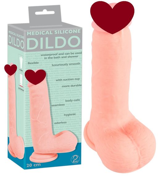 Фалоімітатор з мошонкою Medical Silicone 20 Sex Aura
