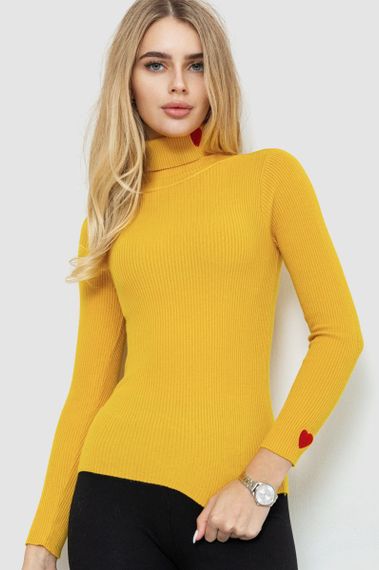 Гольф жіночий однотонний, колір гірчичний, 204R052