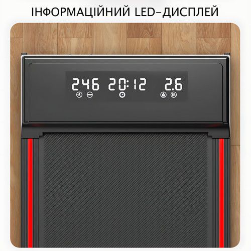 Складная беговая дорожка YXT003 3-в-1 Walking Pad, до 150 кг, 10 км/ч, с пультом, LED-дисплеем, зона бега 107×40 см | Зображення 8