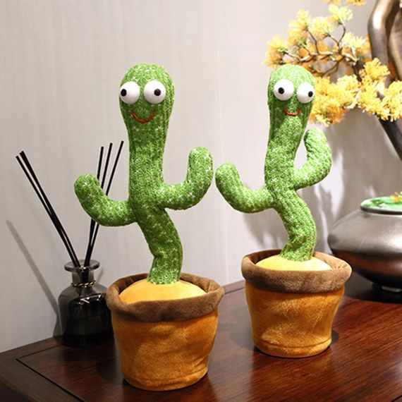 Танцюючий кактус співаючий пісні з підсвічуванням Dancing Cactus TikTok іграшка Повторюшка кактус зелений EL-2323 | Зображення 7