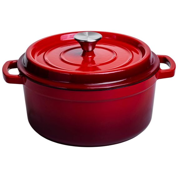 Кокотниця чавунна емальована 4,5 л, червоний Yiwu HP-FLG-4 RED