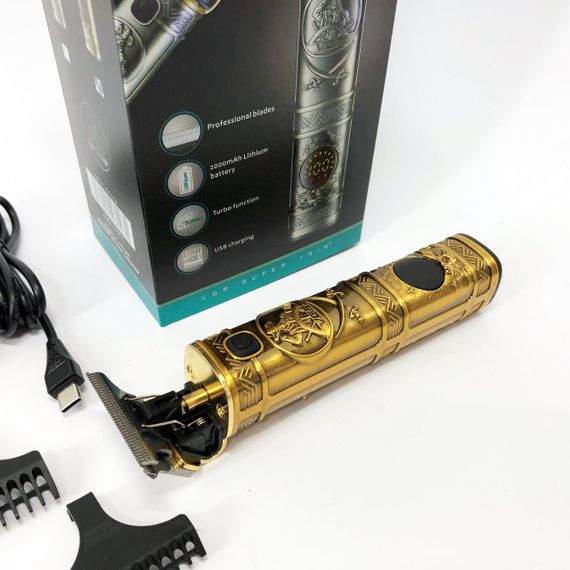 Машинка для стрижки волосся і бороди VGR V-097, Машинка для підстригання Окантувальна машинка. Колір: золотий | Зображення 6