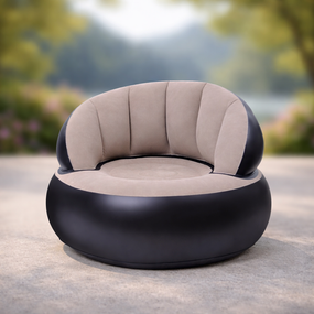 Надувное кресло AIR SOFA  / Надувное велюровое кресло 80×80×67см Бежевый