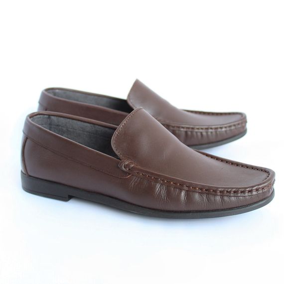 Коричневі чоловічі мокасини на гнучкій підошві 43 розмір