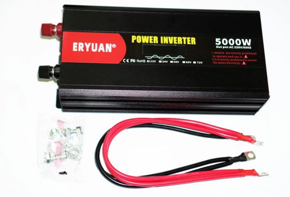 Преобразователь напряжения Eryuan 12V → 220V 5000W с LCD и вольтметром ∙ Инвертор 12-220 чистый синус Eryuan 5000 Вт