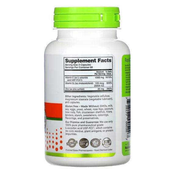 Vitamin C+D3 &amp; Zinc - 100 caps | Зображення 1