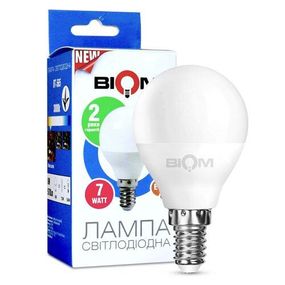 Светодиодная лампа Biom BT-566 G45 7W E14 4500К матовая  (Нейтральный белый)