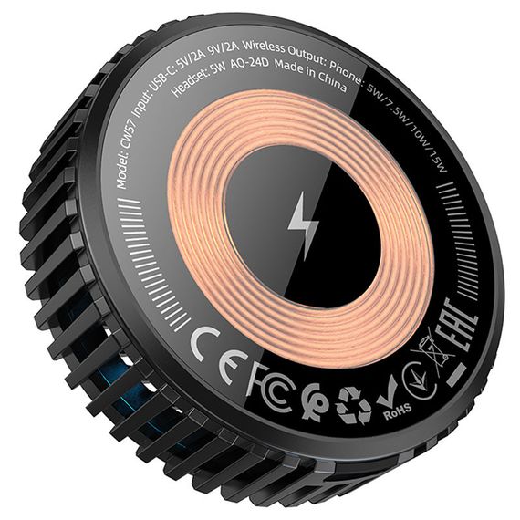 БЗП Hoco CW57 Air-cooled 15W magnetic wireless fast charger | Зображення 3